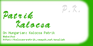 patrik kalocsa business card